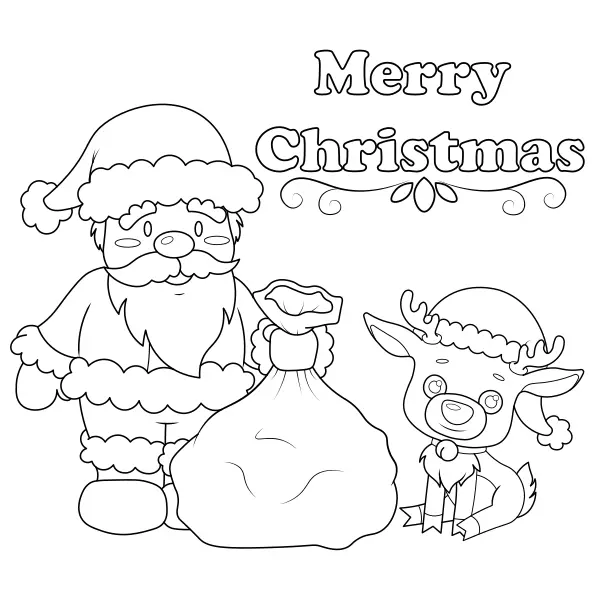 Santa so sobíkom | Online omaľovánky pre deti