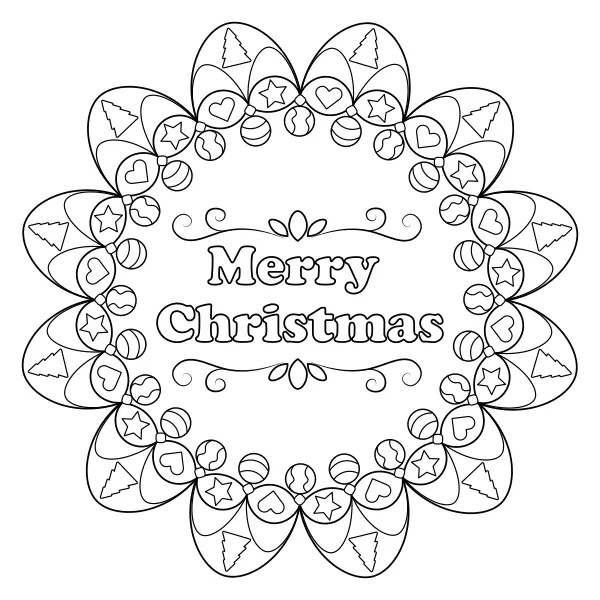 Mandala – Merry Christmas | Online omaľovánky pre deti