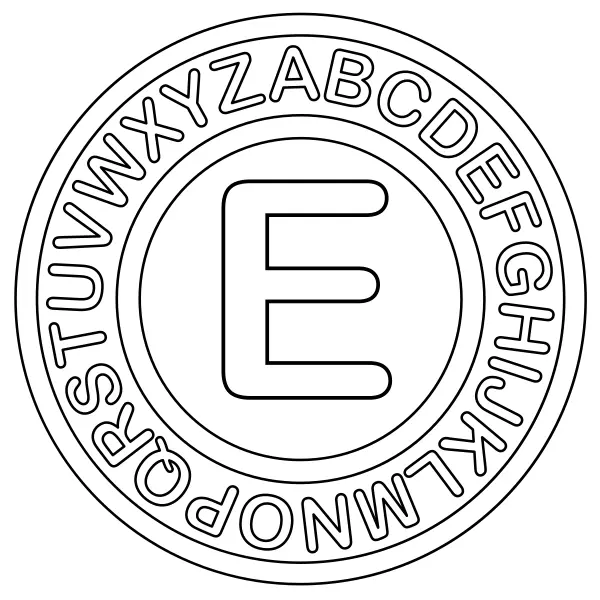 Písmeno E | Online omaľovánky pre deti