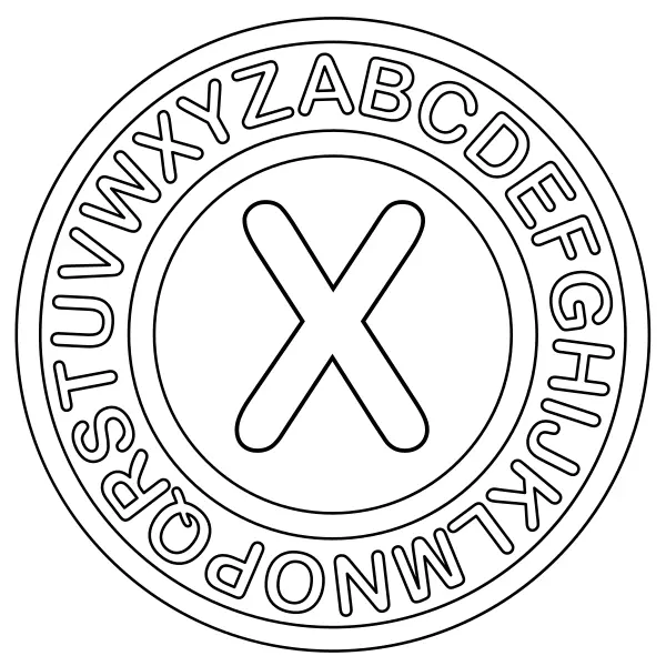 Písmeno X | Online omaľovánky pre deti