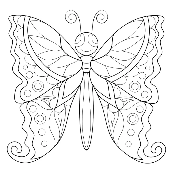 Mandala – motýľ | Online omaľovánky pre deti