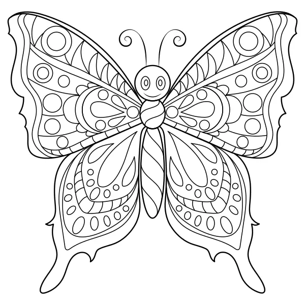 Mandala – Motýľ 2 | Online omaľovánky pre deti