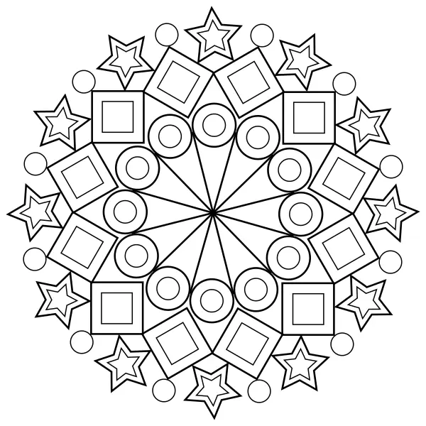 Geometrická Mandala | Online omaľovánky pre deti