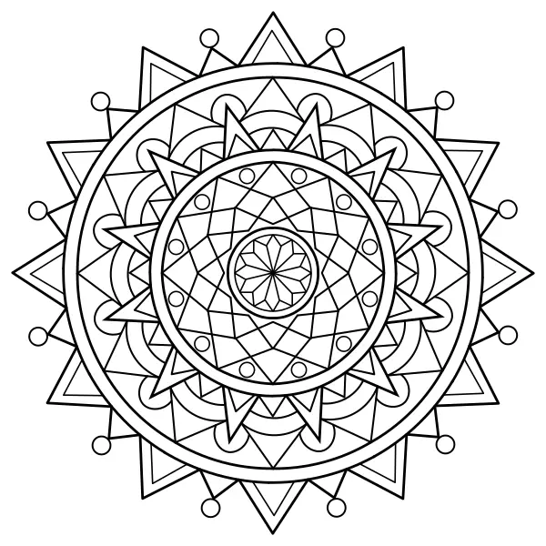 Trojuholníková Mandala | Online omaľovánky pre deti