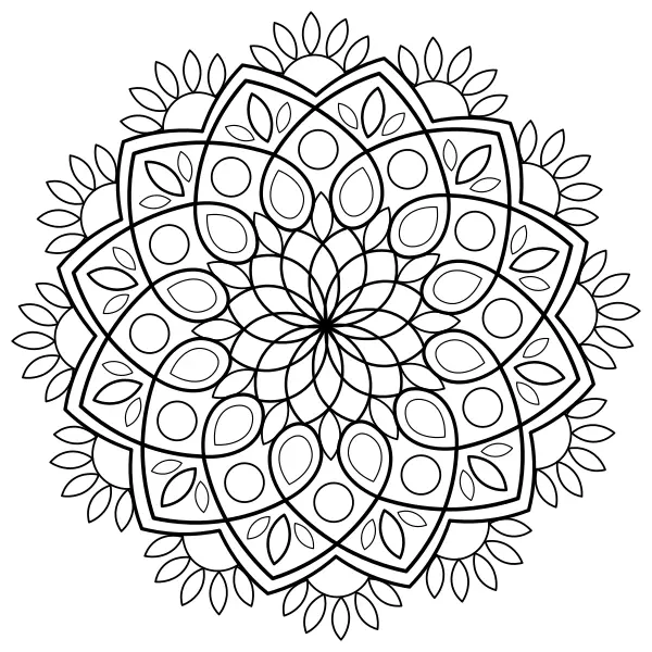 Lupienková Mandala | Online omaľovánky pre deti