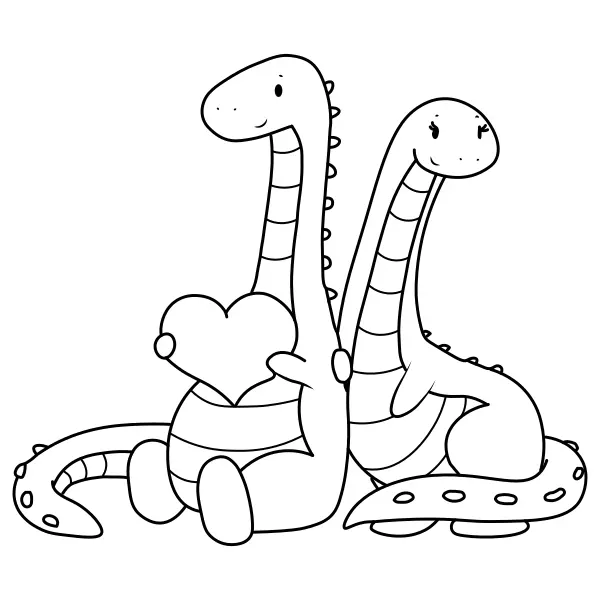 Zaľúbené dinosaury | Online omaľovánky pre deti