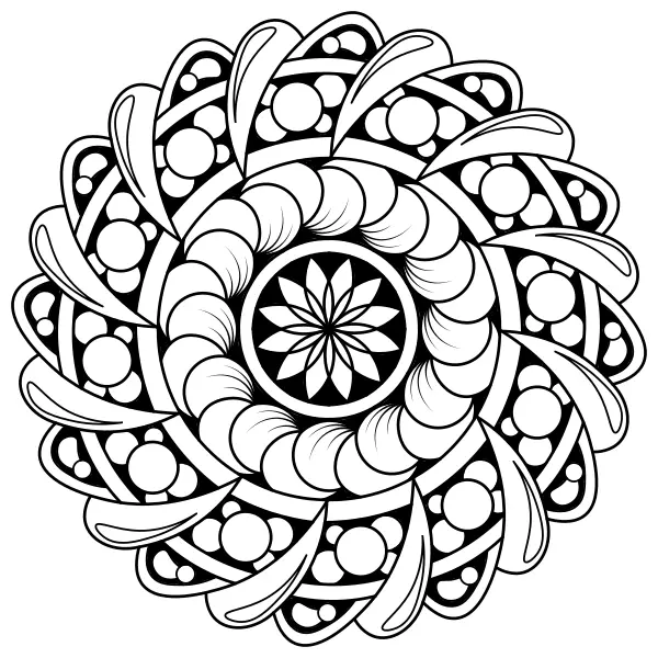 Pazúrová mandala | Online omaľovánky pre deti