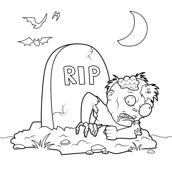 Halloweensky zombík | Online omaľovánky pre deti