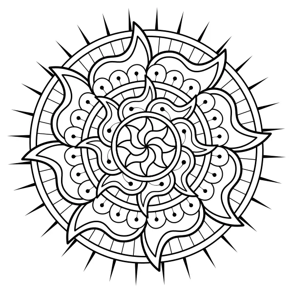 Slnečná mandala | Online omaľovánky pre deti