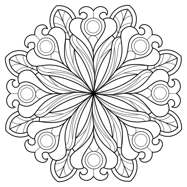 Kvetinová mandala | Online omaľovánky pre deti