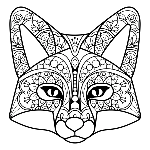 Mandala – Líška | Online omaľovánky pre deti