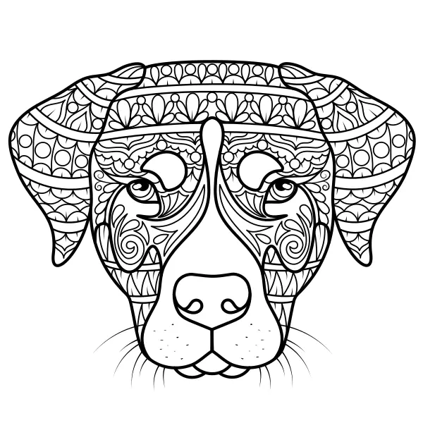 Mandala – Pes | Online omaľovánky pre deti
