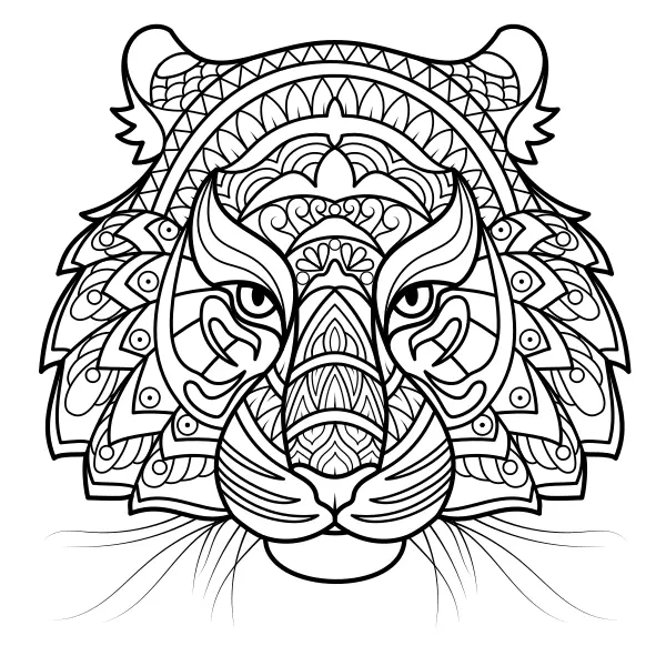 Mandala – Tiger | Online omaľovánky pre deti
