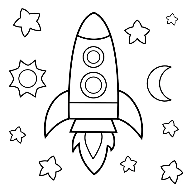 Raketa | Online omaľovánky pre deti