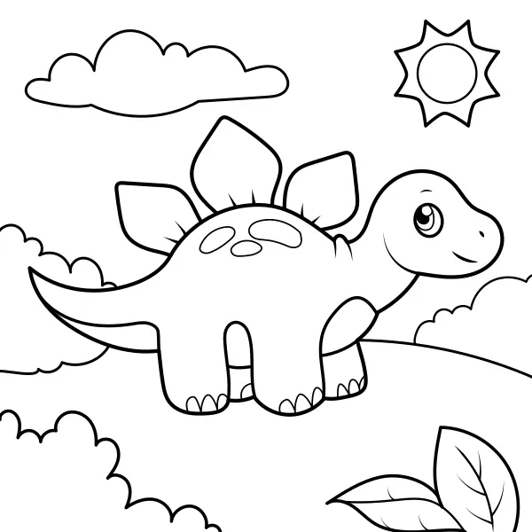 Dinosaurus – Malý Stegosaurus | Online omaľovánky pre deti