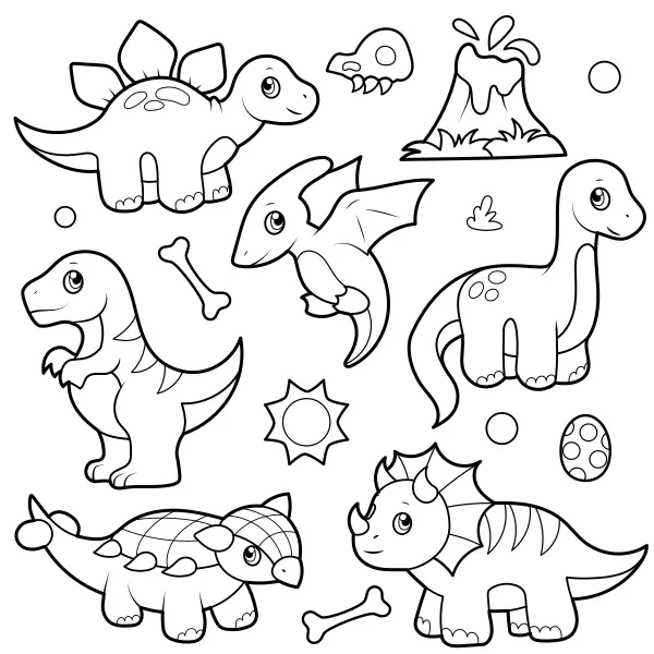 Zbierka dinosaurov | Online omaľovánky pre deti