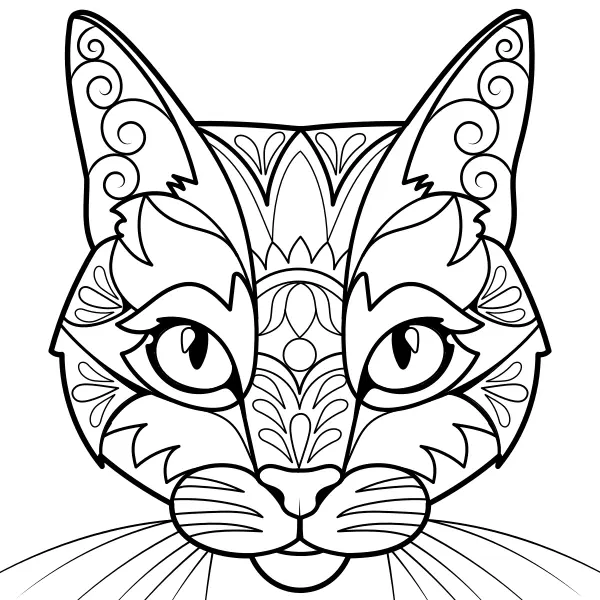 Mandala – Mačka | Online omaľovánky pre deti