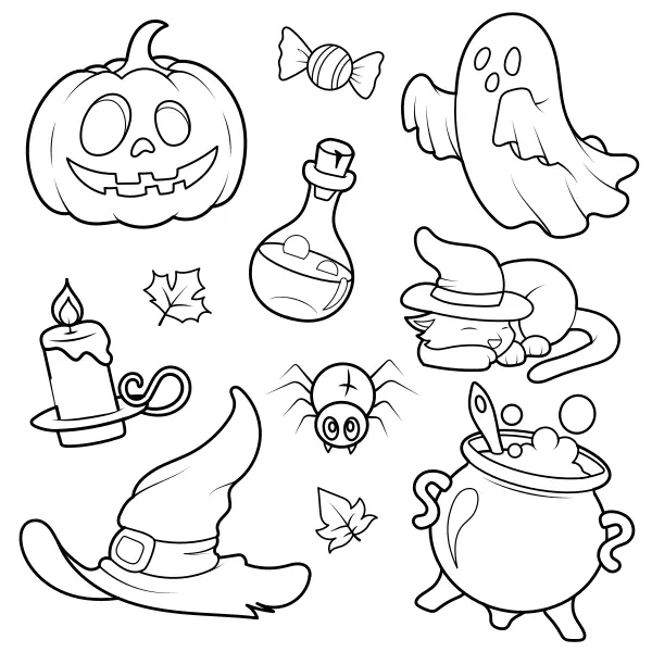Halloweenske motívy | Online omaľovánky pre deti