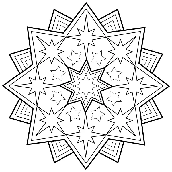 Mandala – Hviezda | Online omaľovánky pre deti