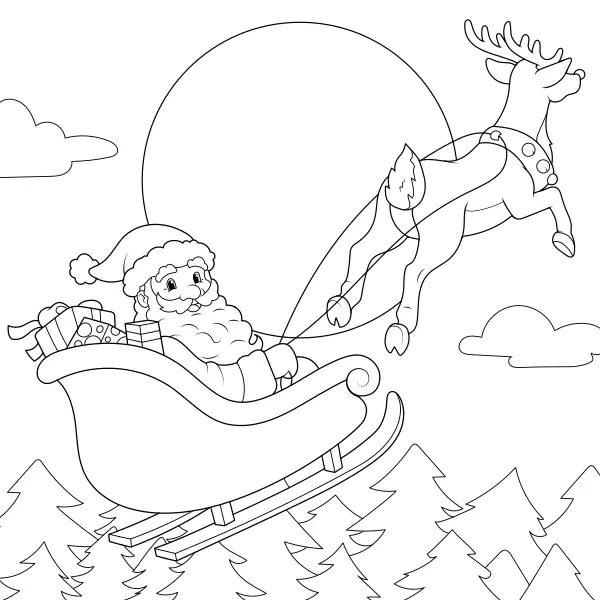 Santa so sobom | Online omaľovánky pre deti