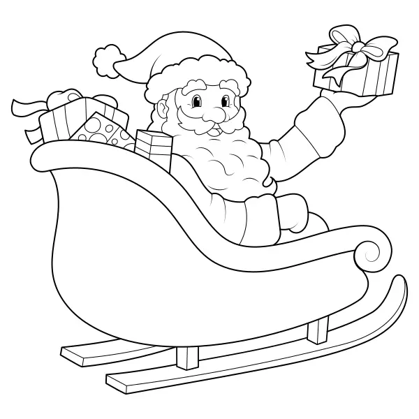 Santa na saniach | Online omaľovánky pre deti