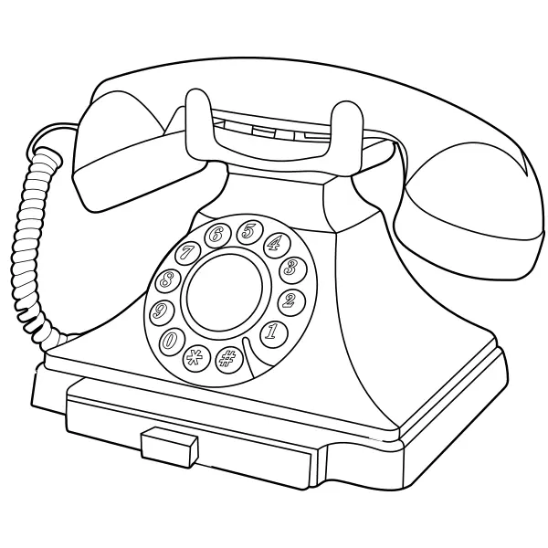 Retro telefón | Online omaľovánky pre deti