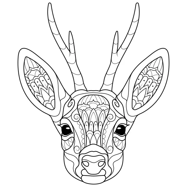 Mandala – Jeleň | Online omaľovánky pre deti