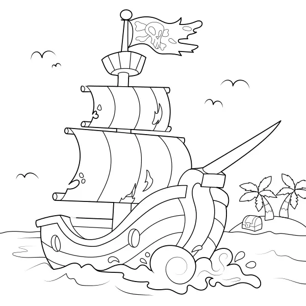 Pirátska loď | Online omaľovánky pre deti