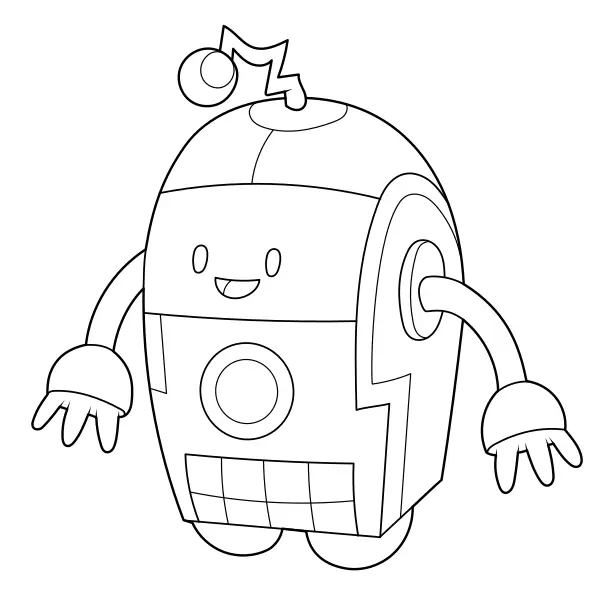 Oblý robot | Online omaľovánky pre deti
