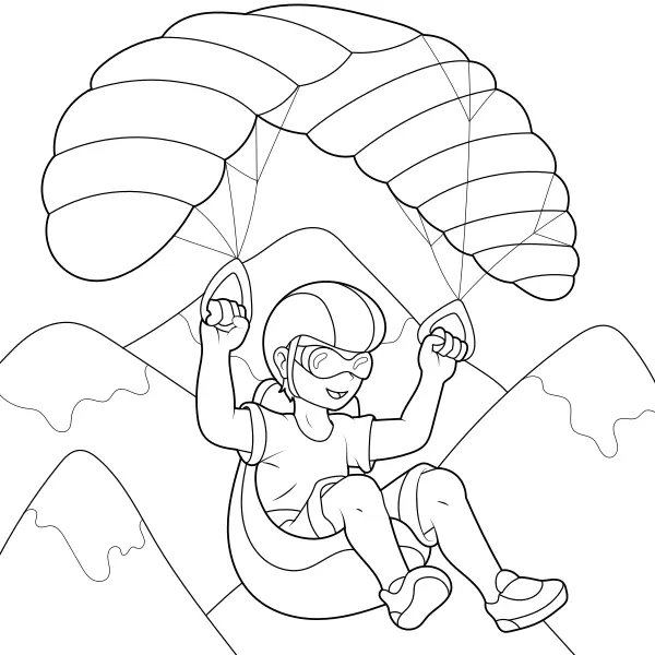 Paraglidista | Online omaľovánky pre deti