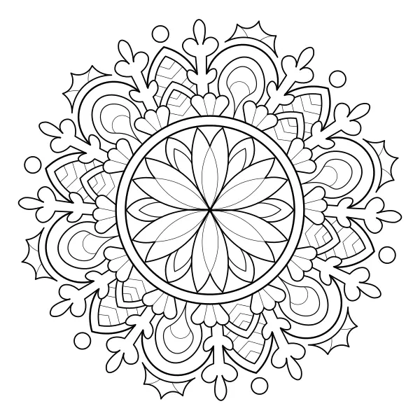 Mandala – zimný kvet | Online omaľovánky pre deti