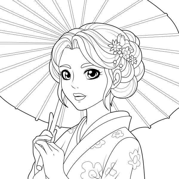 Geisha | Online omaľovánky pre deti