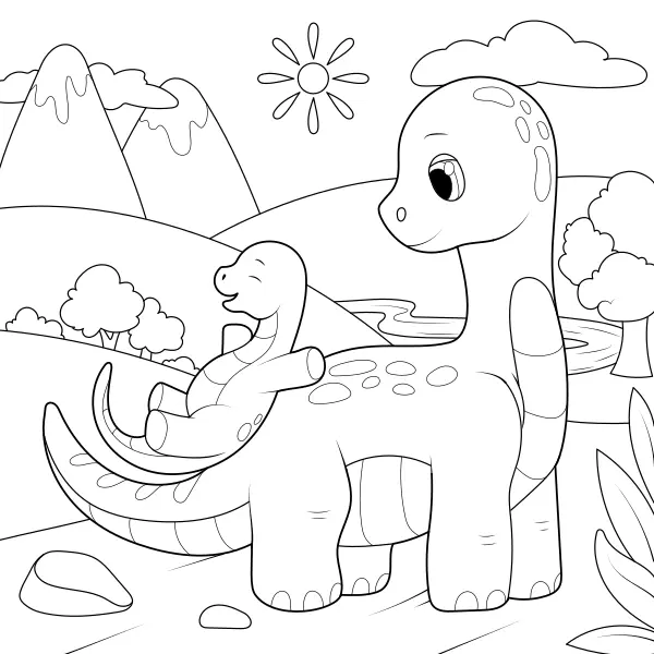 Dinosaury sa hrajú | Online omaľovánky pre deti