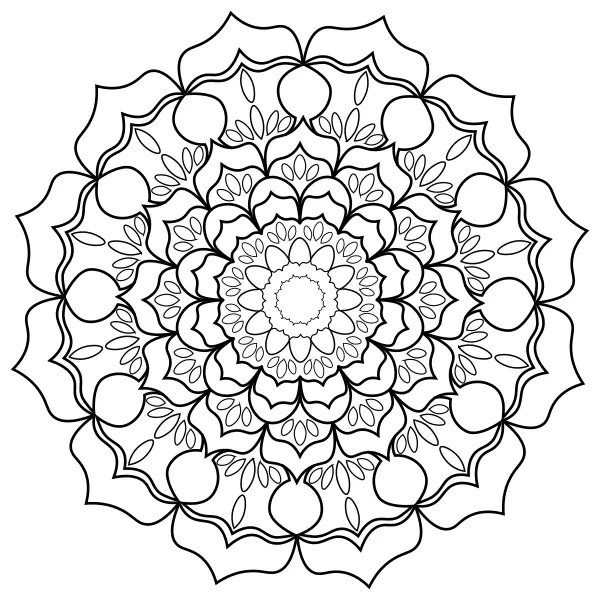 Mandala – kvet | Online omaľovánky pre deti