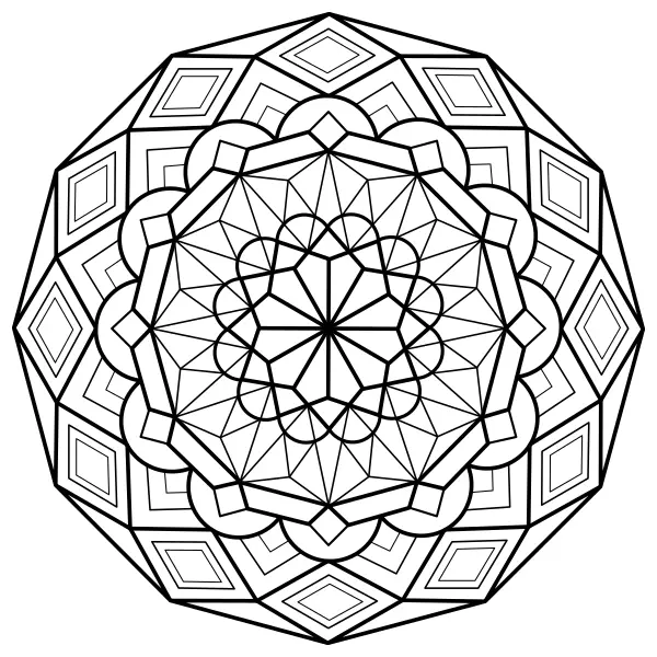 Mandala – geometrická | Online omaľovánky pre deti