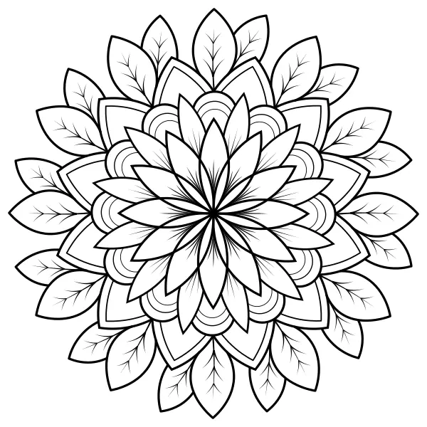 Mandala – kvet | Online omaľovánky pre deti