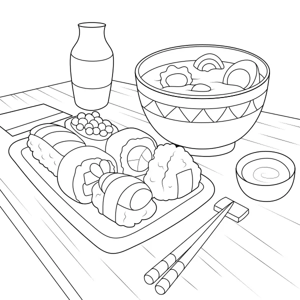 Sushi | Online omaľovánky pre deti
