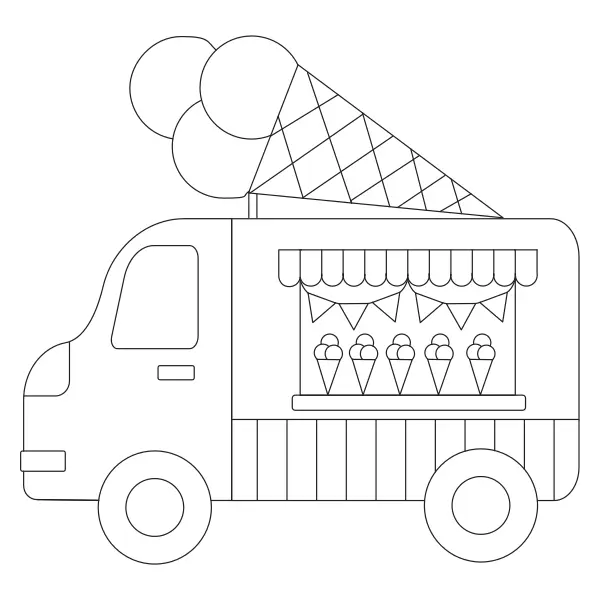 Zmrzlinárske auto | Online omaľovánky pre deti
