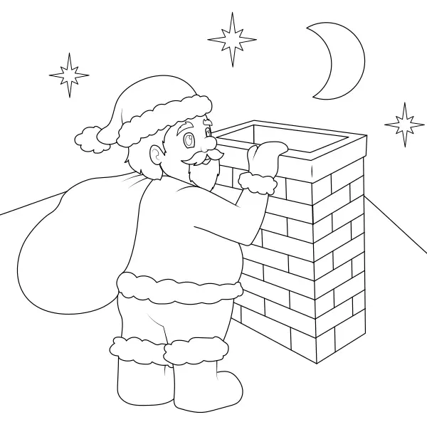 Santa Claus pri komíne | Online omaľovánky pre deti